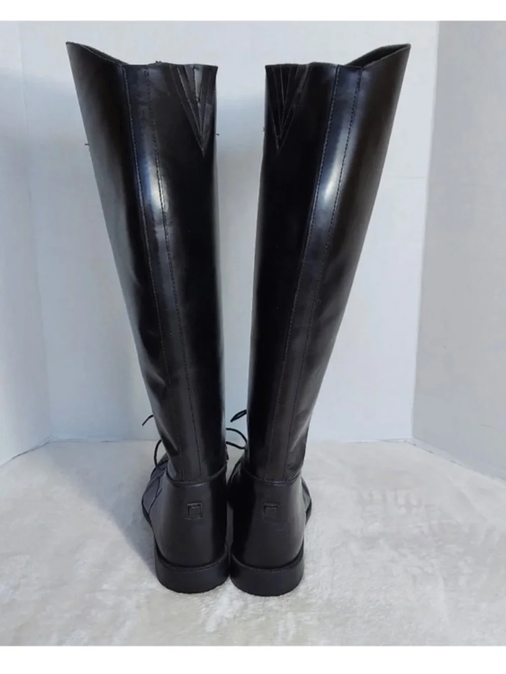 Classic Black Over-the-Knee Lace-Up Boots - Picture 11 of 15